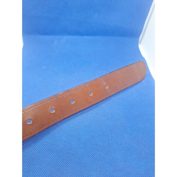 Vintage Full Grain Leather Belt USA Made 36 Brown Punched Pattern Western - Picture 4 of 6